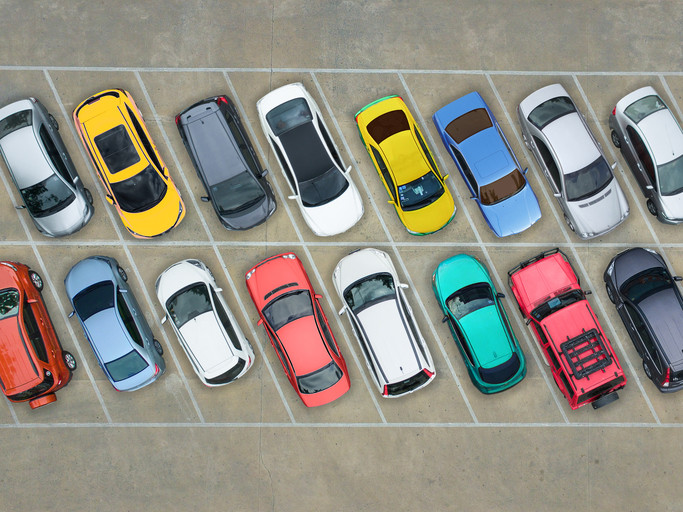 Cars parked in parking lot