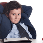 Young boy in a business suit