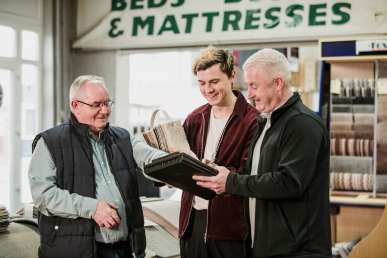 Multi-generation family business are planning for their carpet and furniture shop.