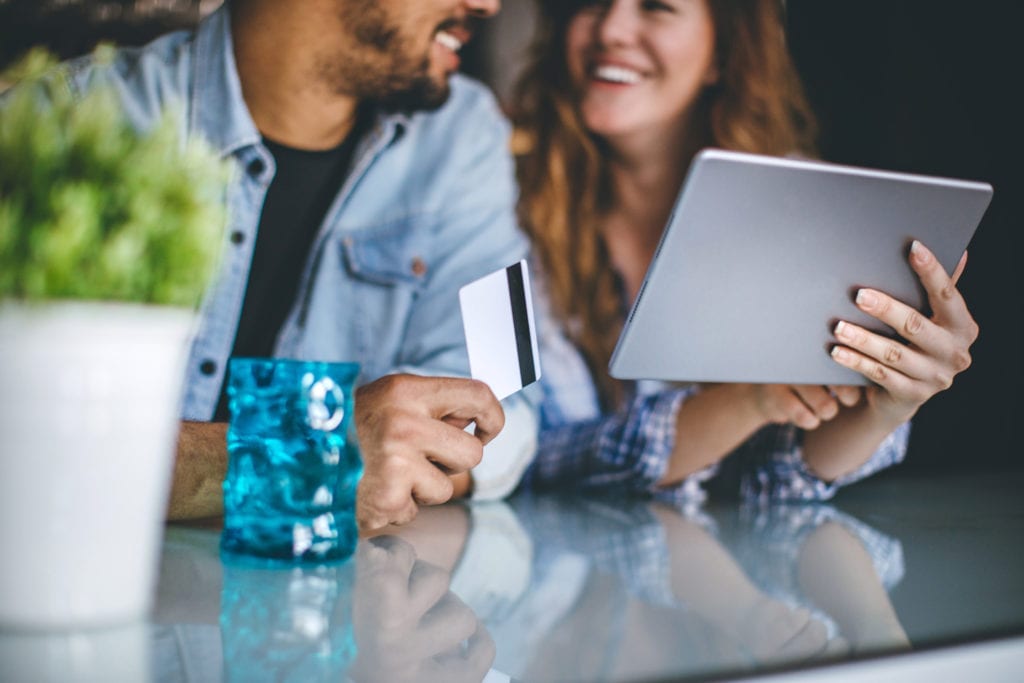 Couple shopping online