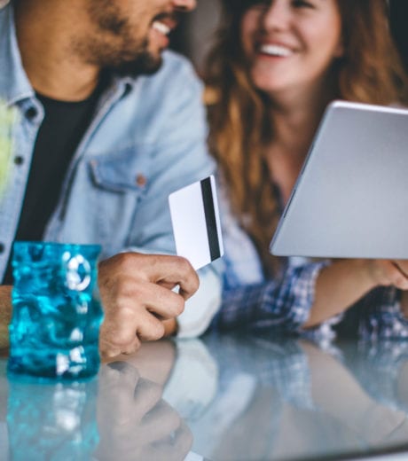 Couple shopping online