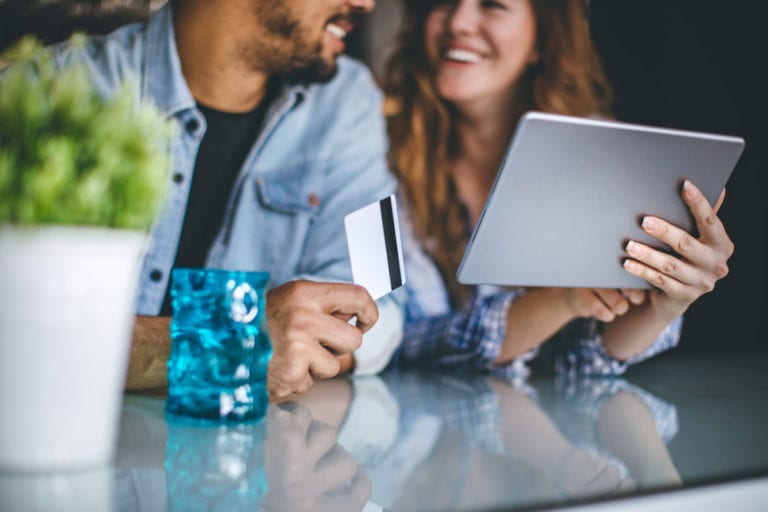 Couple shopping online