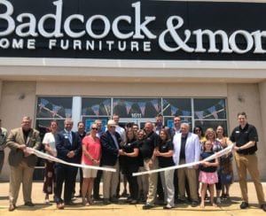 Members of Badcock’s executive team showed up in Elkin, N.C., for the opening of HFA member Bill Freeman’s third Badcock Furniture & more store.