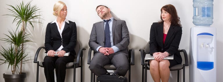 Job applicant asleep_Hiring challenges don’t mean lowering your standards_HFA