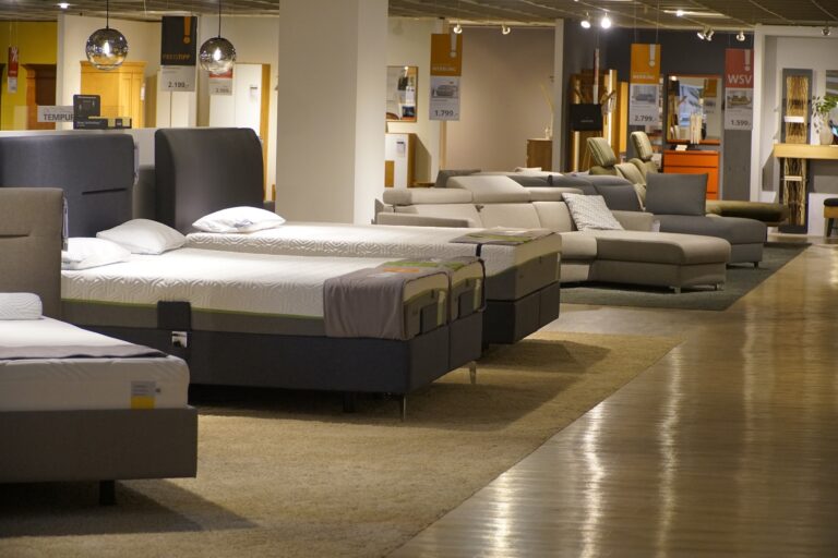 Interior Furniture with mattresses and bedding