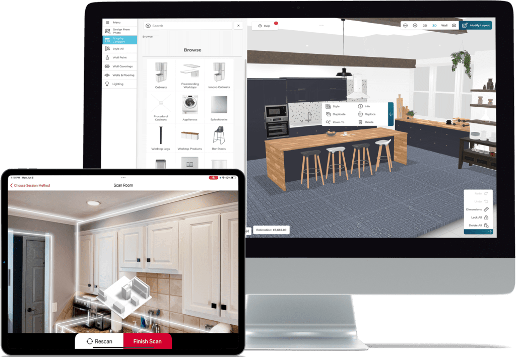 3D Room Planner showing room placement