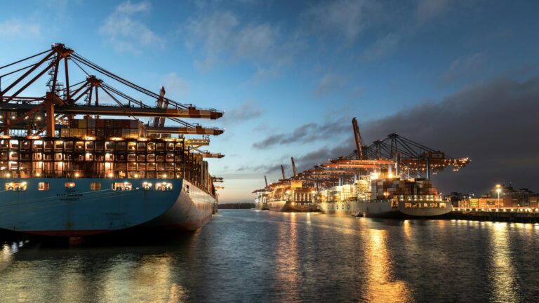 Cargo Container Ship coming into port