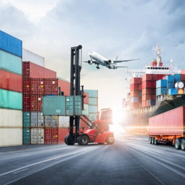 Shipping goods by plane, ship, and trucking