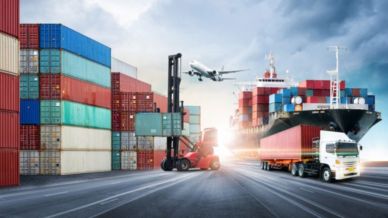 Shipping goods by plane, ship, and trucking