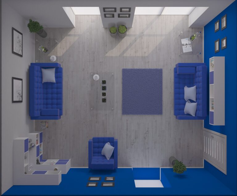 A room designed by a 3D Room planner. Picture designed by Freepik.com