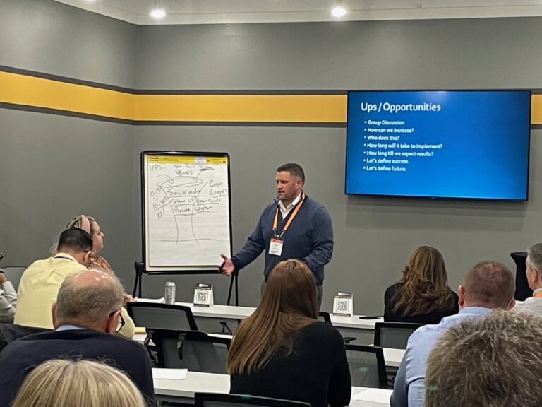 Rob Ball speaking to retailers about Sales Management