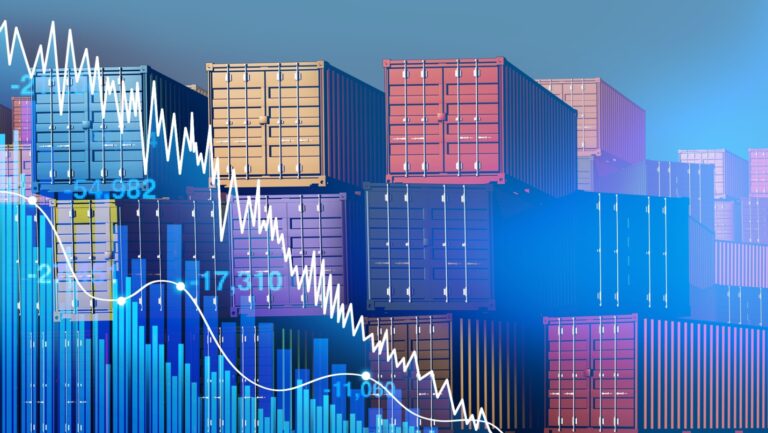 Reciprocal Tariffs And Stock Market Crash and economic drop or declining stock market prices due to global tariff wars as inflation and economic decline as a 3D illustration