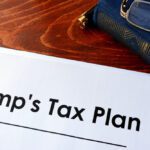 A document on a desk that reads Trump's Tax Plan.