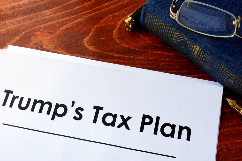 A document on a desk that reads Trump's Tax Plan.