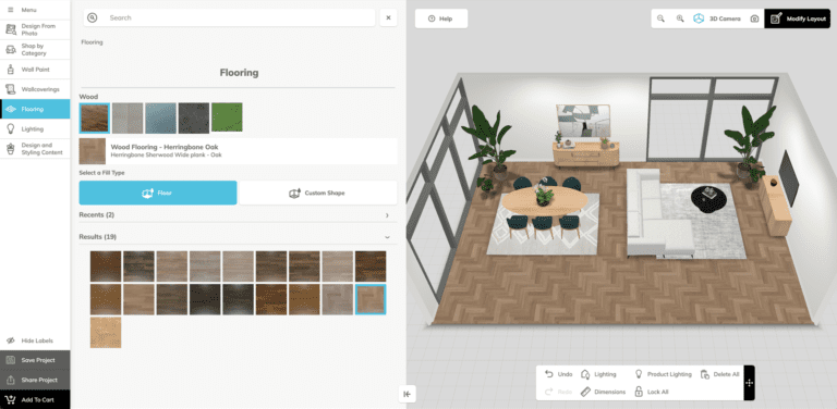 an example of a 3D room visualizer for customers.
