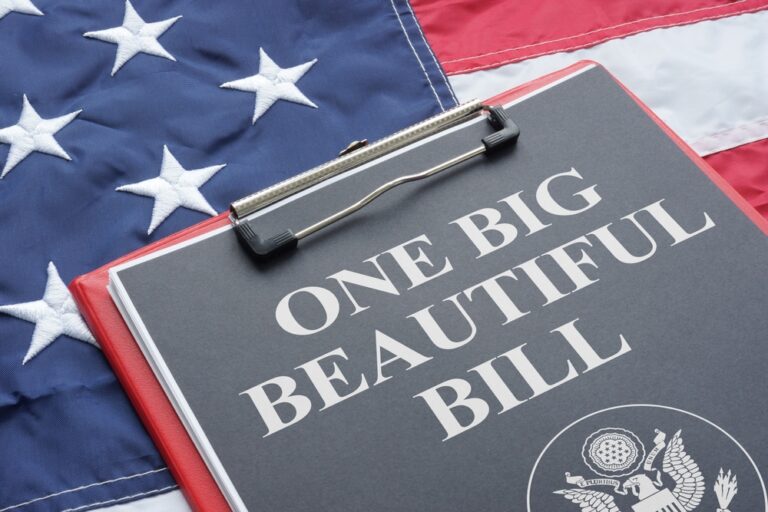 One Big Beautiful Bill Act is shown using a text and US flag