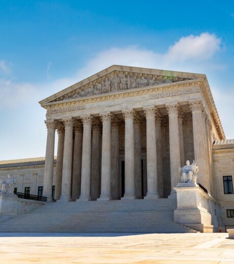 Supreme Court of the United States in Washington DC in a sunny day, USA