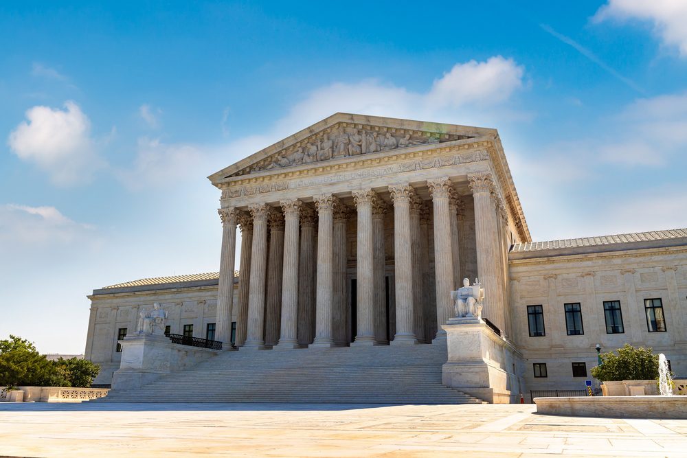 Supreme Court of the United States in Washington DC in a sunny day, USA