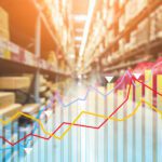 business concept with Warehouse or factory storage inventory in defocus abstract blur background style