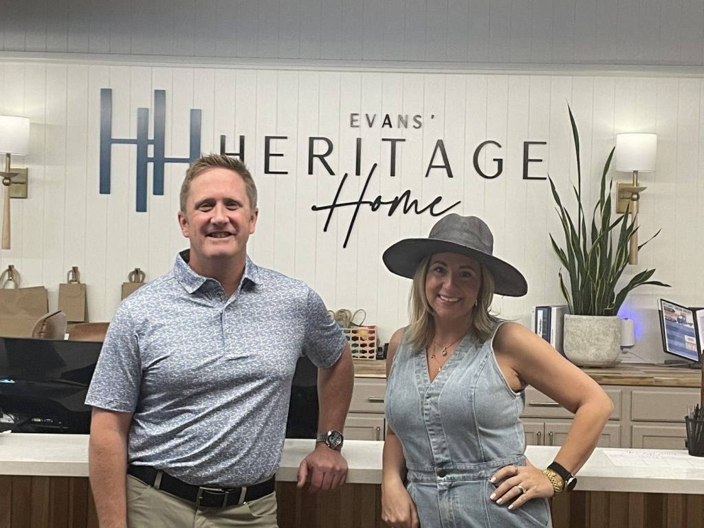 Stacie Bedford and Mark Evans at Evans' Heritage Home